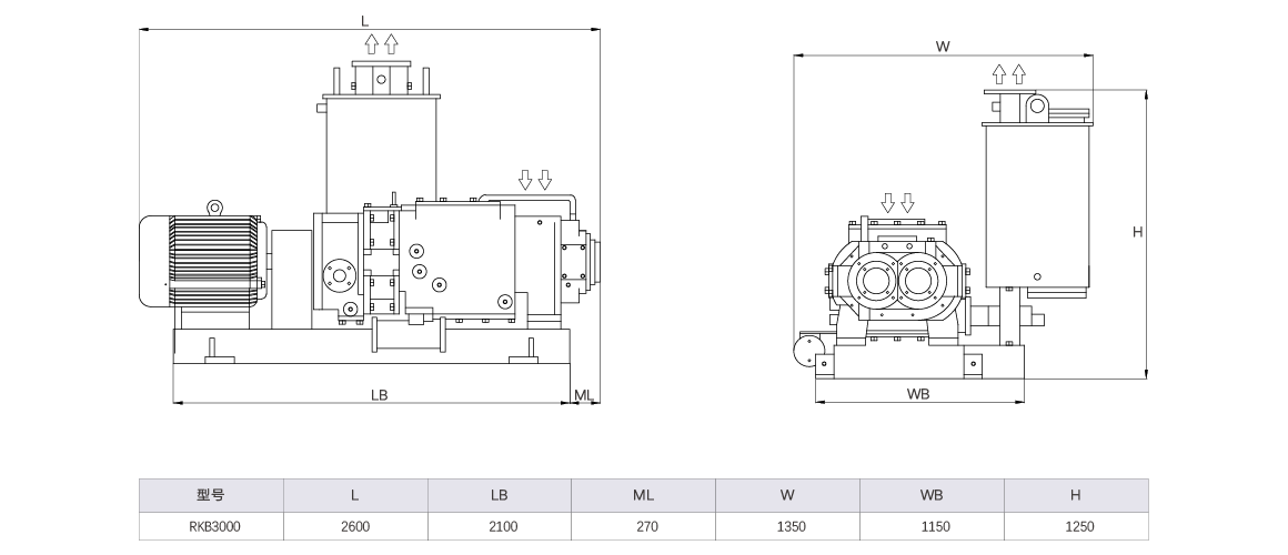 RKB3000干式螺杆真空泵